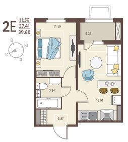 47,4 м², 2-комнатная квартира 3 800 000 ₽ - изображение 66