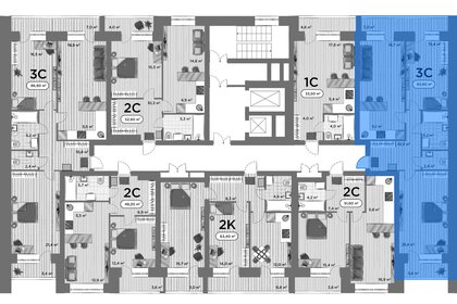 Квартира 83,8 м², 2-комнатная - изображение 1