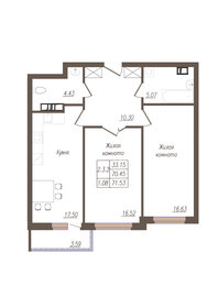 71,5 м², 2-комнатная квартира 6 650 000 ₽ - изображение 19