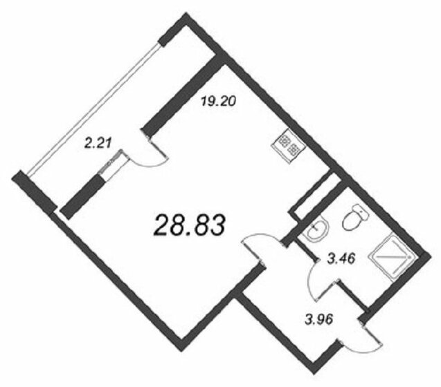 28,8 м², квартира-студия 7 152 000 ₽ - изображение 1