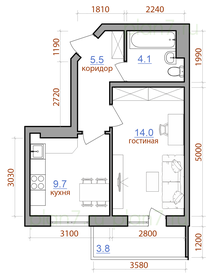 Квартира 37,7 м², 1-комнатная - изображение 1