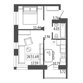 Квартира 51,7 м², 2-комнатная - изображение 2