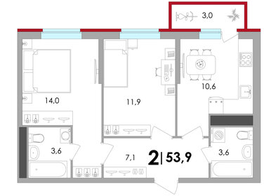 68,3 м², 2-комнатная квартира 6 490 000 ₽ - изображение 127