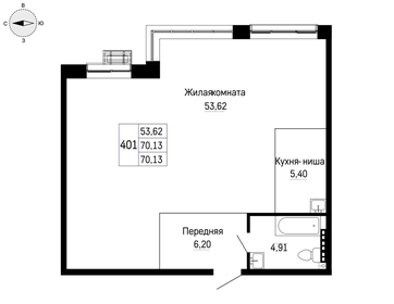 70,3 м², 1-комнатная квартира 9 768 920 ₽ - изображение 16