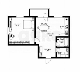 Квартира 75,6 м², 2-комнатная - изображение 1