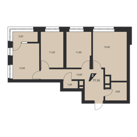 74,7 м², 3-комнатная квартира 11 017 901 ₽ - изображение 49