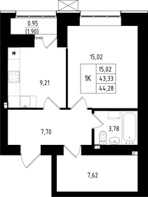 45,1 м², 1-комнатная квартира 6 200 000 ₽ - изображение 98