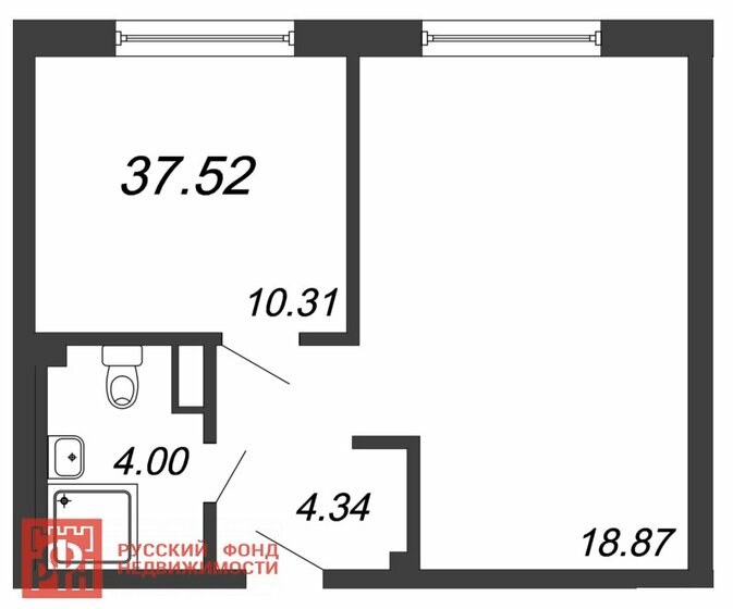 37,5 м², 1-комнатные апартаменты 7 700 000 ₽ - изображение 1