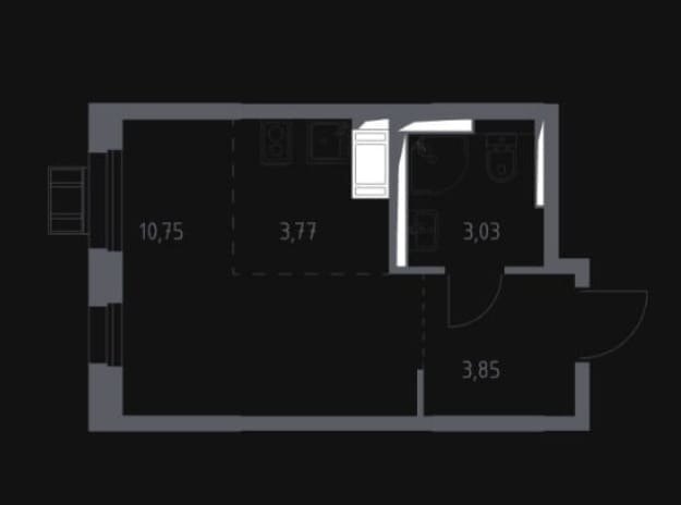 21,4 м², квартира-студия 5 500 000 ₽ - изображение 1