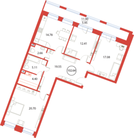 94,6 м², 3-комнатная квартира 28 090 000 ₽ - изображение 66
