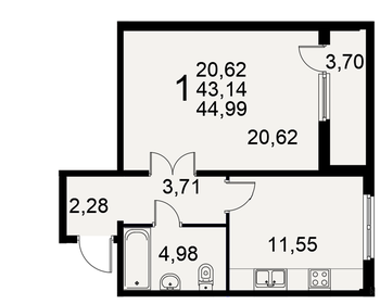 32,8 м², 1-комнатная квартира 3 250 000 ₽ - изображение 111