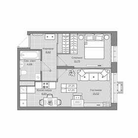 51,6 м², 2-комнатная квартира 7 000 000 ₽ - изображение 86