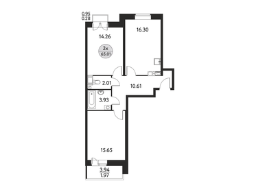 65,5 м², 2-комнатная квартира 8 800 000 ₽ - изображение 49