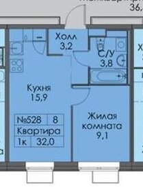 Квартира 31,4 м², 1-комнатная - изображение 1