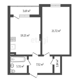 Квартира 57,5 м², 1-комнатная - изображение 1