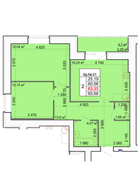 70,3 м², 2-комнатная квартира 6 956 730 ₽ - изображение 11