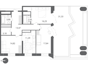 104 м², 3-комнатная квартира 18 506 660 ₽ - изображение 10