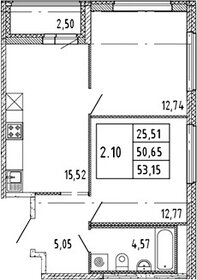 Квартира 53,2 м², 2-комнатная - изображение 1