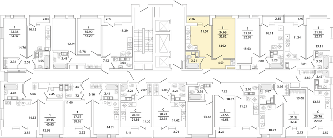 33,2 м², 1-комнатная квартира 9 899 515 ₽ - изображение 20