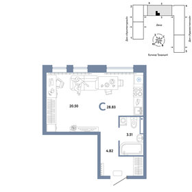 28,3 м², квартира-студия 5 270 000 ₽ - изображение 33