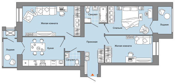 91,1 м², 3-комнатная квартира 9 544 136 ₽ - изображение 44