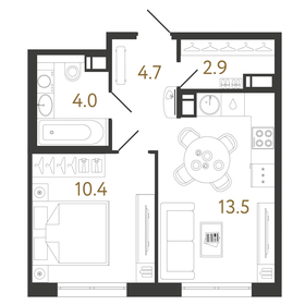 Квартира 35,5 м², 1-комнатная - изображение 1