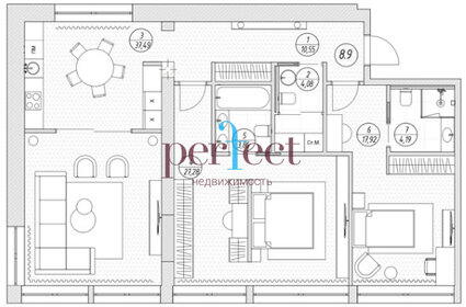 Квартира 113 м², 3-комнатные - изображение 1