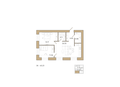 86,5 м², 3-комнатная квартира 5 900 000 ₽ - изображение 64