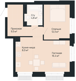 59,5 м², 1-комнатная квартира 15 529 500 ₽ - изображение 41