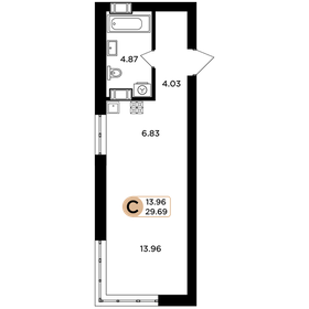 29,7 м², квартира-студия 3 265 900 ₽ - изображение 32