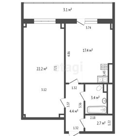 Квартира 53 м², 1-комнатная - изображение 1