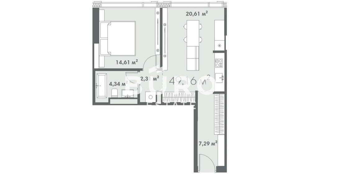 51,1 м², 2-комнатная квартира 53 530 000 ₽ - изображение 1