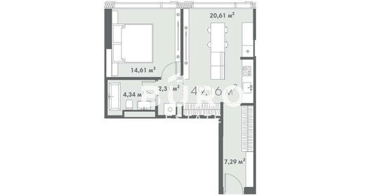 Квартира 51,1 м², 2-комнатная - изображение 1