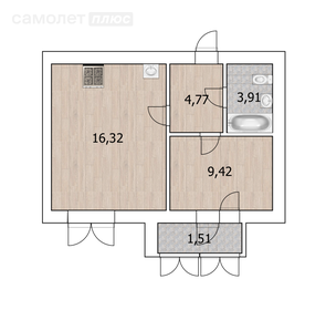 38,2 м², 1-комнатная квартира 4 587 600 ₽ - изображение 46