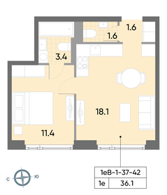 36,3 м², 1-комнатная квартира 14 025 920 ₽ - изображение 26