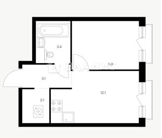 34,3 м², 1-комнатная квартира 13 500 000 ₽ - изображение 2