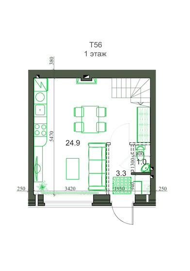 56,2 м², 3-комнатная квартира 5 318 000 ₽ - изображение 1
