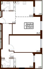 Квартира 94,9 м², 3-комнатная - изображение 1