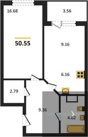 Квартира 50,6 м², 1-комнатная - изображение 1