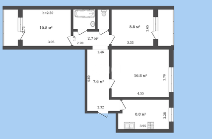 63,2 м², 3-комнатная квартира 5 800 000 ₽ - изображение 45