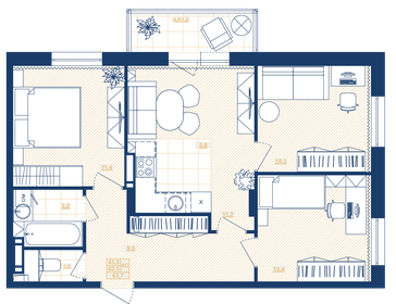 Квартира 63,7 м², 4-комнатная - изображение 1