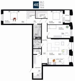 Квартира 118,8 м², 4-комнатная - изображение 1