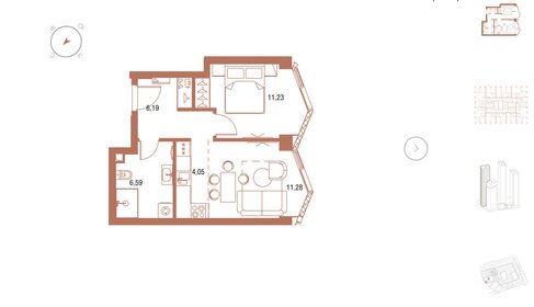 Квартира 39 м², 1-комнатная - изображение 1