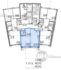 Квартира 41 м², 1-комнатная - изображение 2