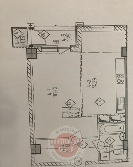 42,7 м², квартира-студия 5 000 000 ₽ - изображение 1