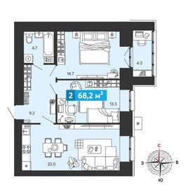 Квартира 68,2 м², 2-комнатная - изображение 2