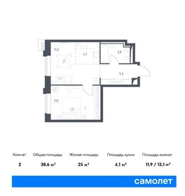 Квартира 38,6 м², 1-комнатные - изображение 1