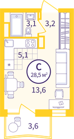 17,7 м², квартира-студия 2 390 000 ₽ - изображение 90