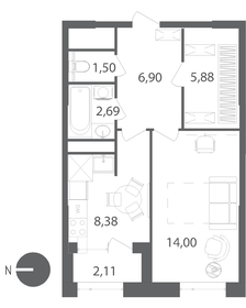 40 м², 1-комнатные апартаменты 5 450 000 ₽ - изображение 9