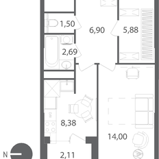 Квартира 40,4 м², 1-комнатная - изображение 3